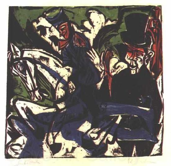 Ernst Ludwig Kirchner Schlemihls entcounter with small grey man Norge oil painting art